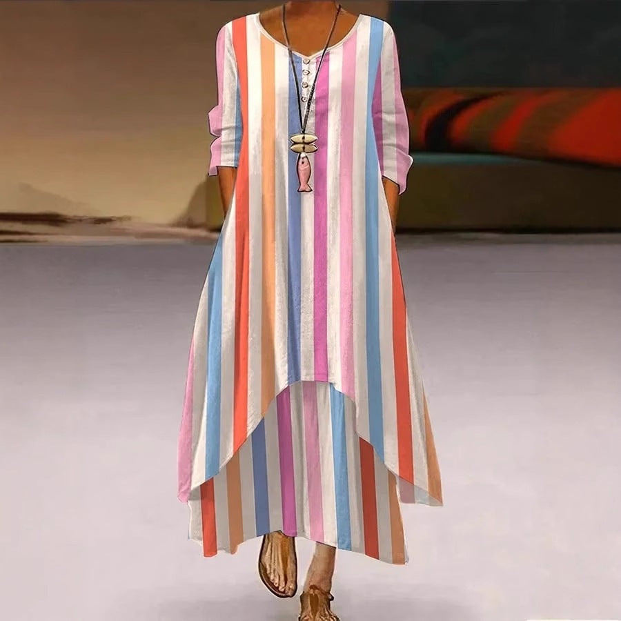 Womens Long Dress Asymmetrical Design by Ricaloux