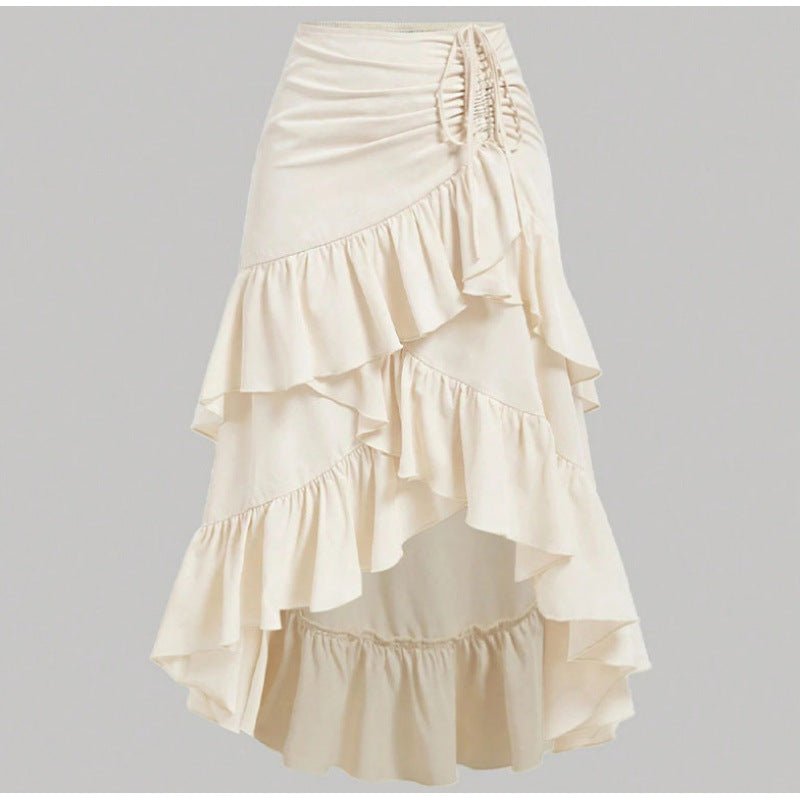 Sweet High-waisted Slimming Ruffled Hem Skirt For Women - RICALOUX