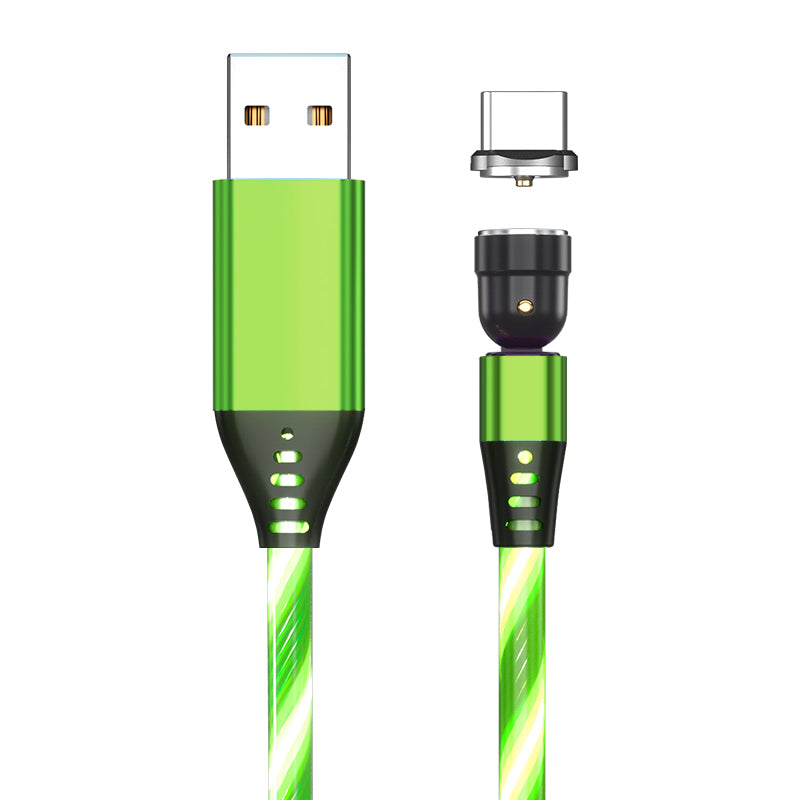 540 Rotate Luminous Magnetic Cable 3A Fast Charging Mobile Phone Charge Cable For LED Micro USB Type C For I Phone Cable – Premium 0 | RICALOUX