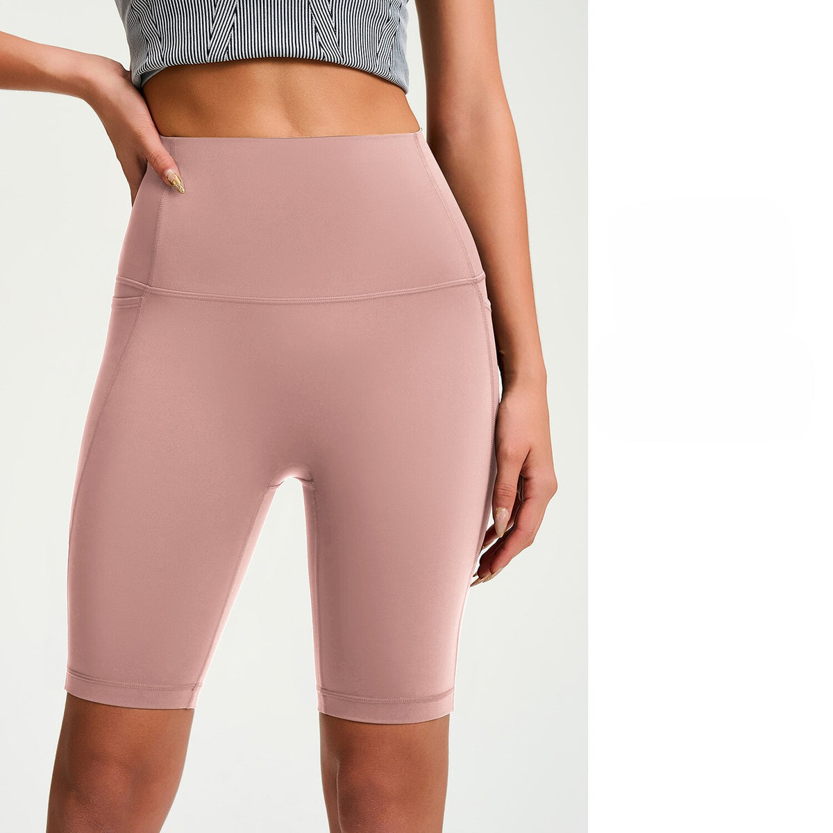 Women's High-Waisted Tight Mid-Length Naked-Feel Yoga Shorts With Butt Lifting, Quick-Dry Fabric For Sports, Fitness And Outdoor Cycling Wear – Premium 4 | RICALOUX