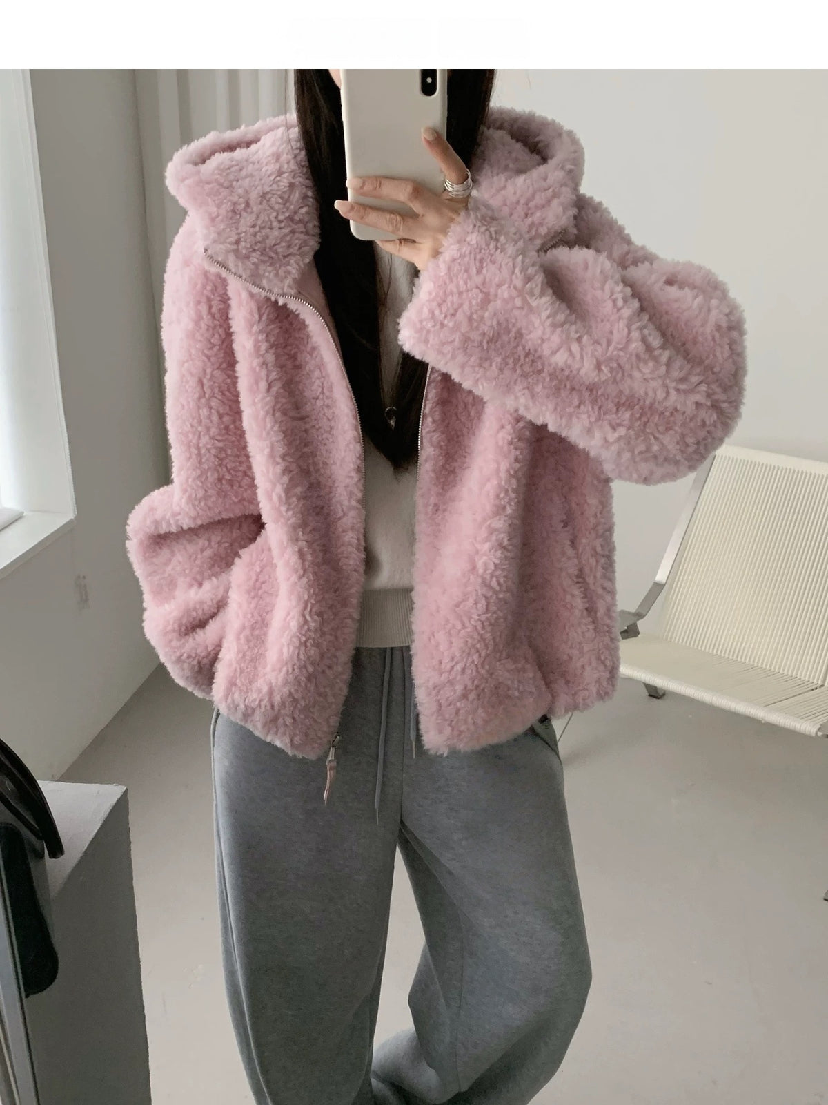 Women's Sheepskin Fur Coat - Warm Winter Long Jacket with Soft Leather Exterior and Plush Lining by Ricaloux