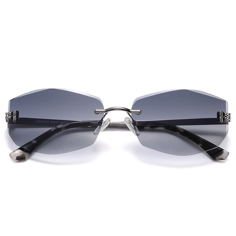 Frameless Cut Edge Metal Decorative Nylon Inner Degree Blue Film Driving Sunglasses – Premium 0 | RICALOUX
