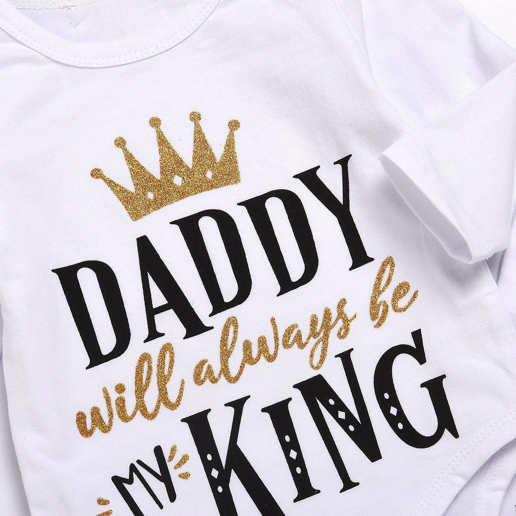 New Baby boys Clothing Set Tops Romper +Crown Pants - RICALOUX