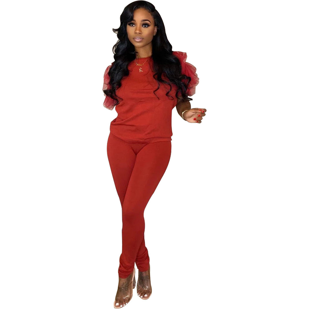 Fashionable Sporty Two-piece Set In Multiple Colors With Ruffled Edges – Premium 0 | RICALOUX