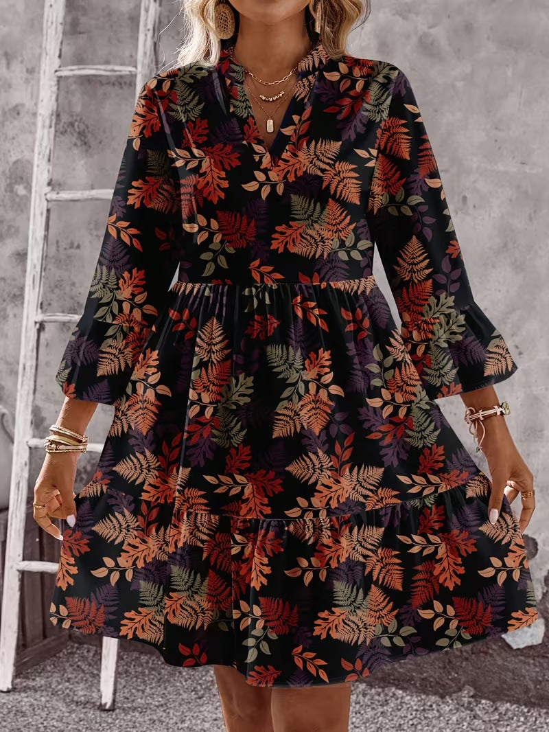 Elegant Womens Dress With Three-quarter Sleeves by Ricaloux