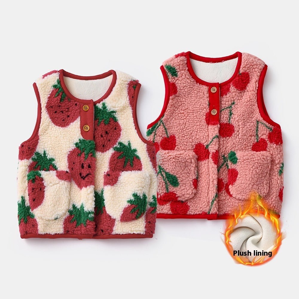Winter Velvet Vest For Children And Babies To Keep Warm And Wear Outside With Camisole Shoulder - RICALOUX