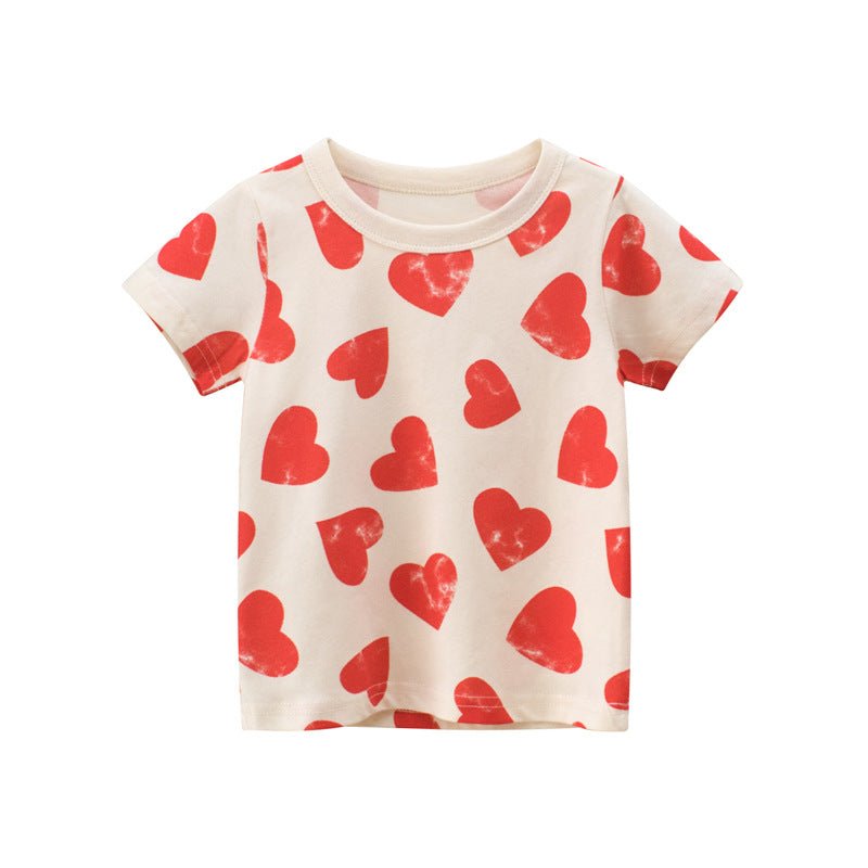 Children's Short Sleeve Printed T-Shirt Baby Clothes Girl - RICALOUX