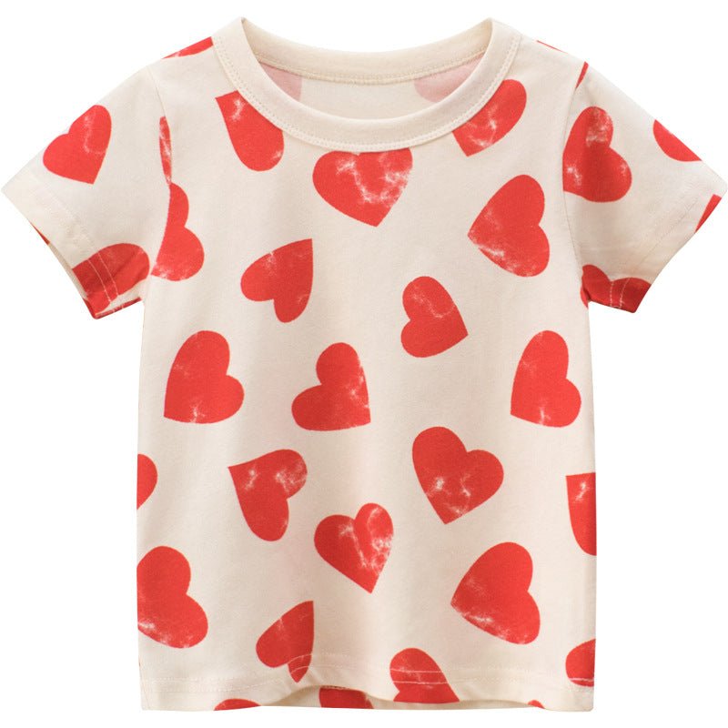 Children's Short Sleeve Printed T-Shirt Baby Clothes Girl - RICALOUX