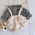 Baby Romper 0-2 Years Old Baby Clothes Baby Girl Foreign Style Pleated Lotus Leaf Sling Climber - RICALOUX
