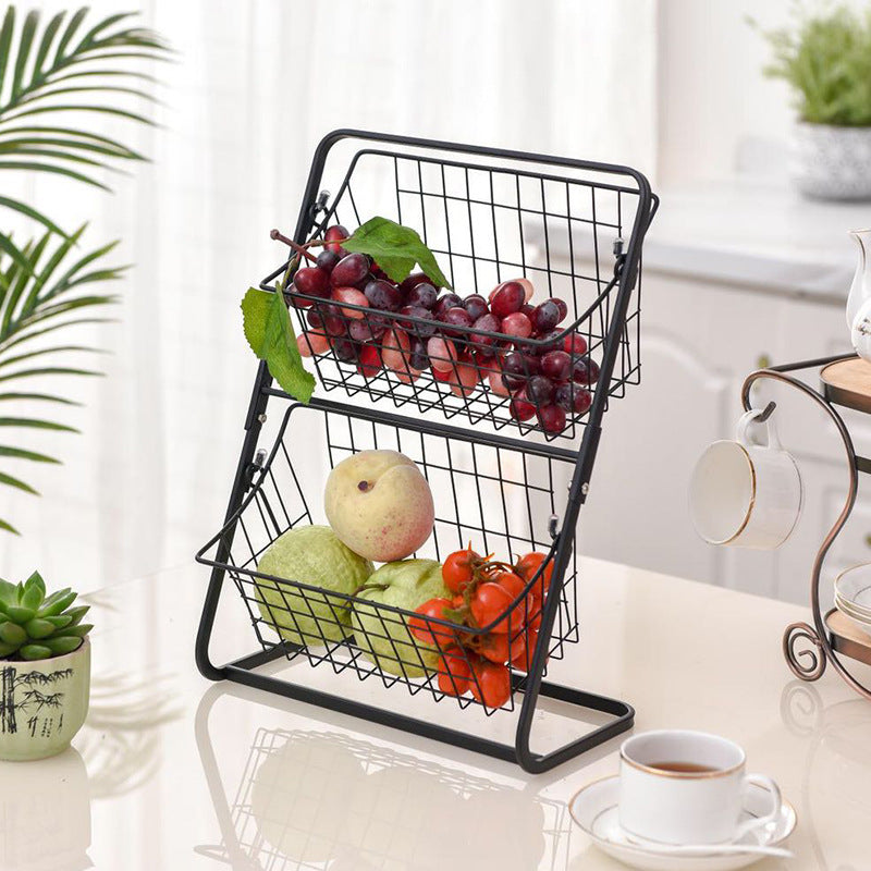 Stainless Steel Countertops Multilayer Spice Rack Fruit Kitchen Storage Kitchen Storage Rack by Ricaloux