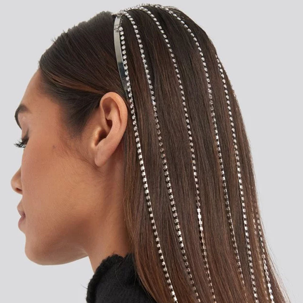 Fashion Tassel Headband Hair Hoop Rhinestone Jewelry for Women – Premium 0 | RICALOUX