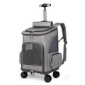 Portable Folding Trolley Pet Backpack Traveling Cat Backpack With Universal Wheel Trolley Pet Bag by Ricaloux