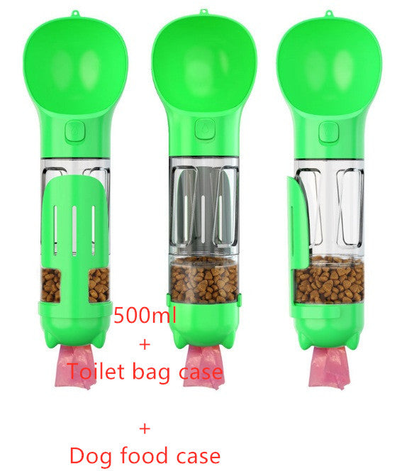 Pet Water Bottle Feeder Bowl Garbage Bag Storage Portable Pet Outdoor Travel 3 In 1 Dog Water Bottle by Ricaloux