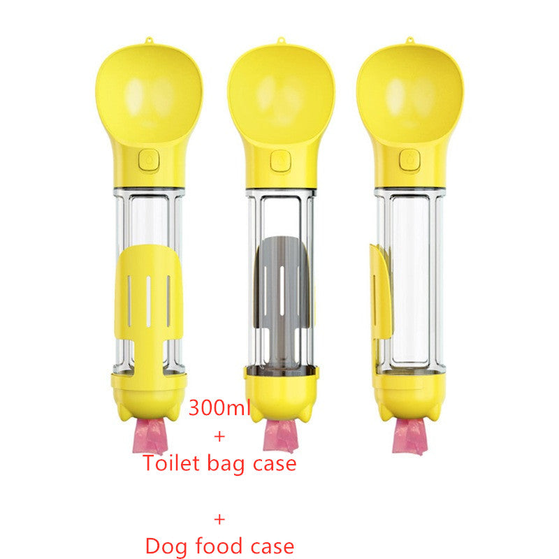 Pet Water Bottle Feeder Bowl Garbage Bag Storage Portable Pet Outdoor Travel 3 In 1 Dog Water Bottle by Ricaloux