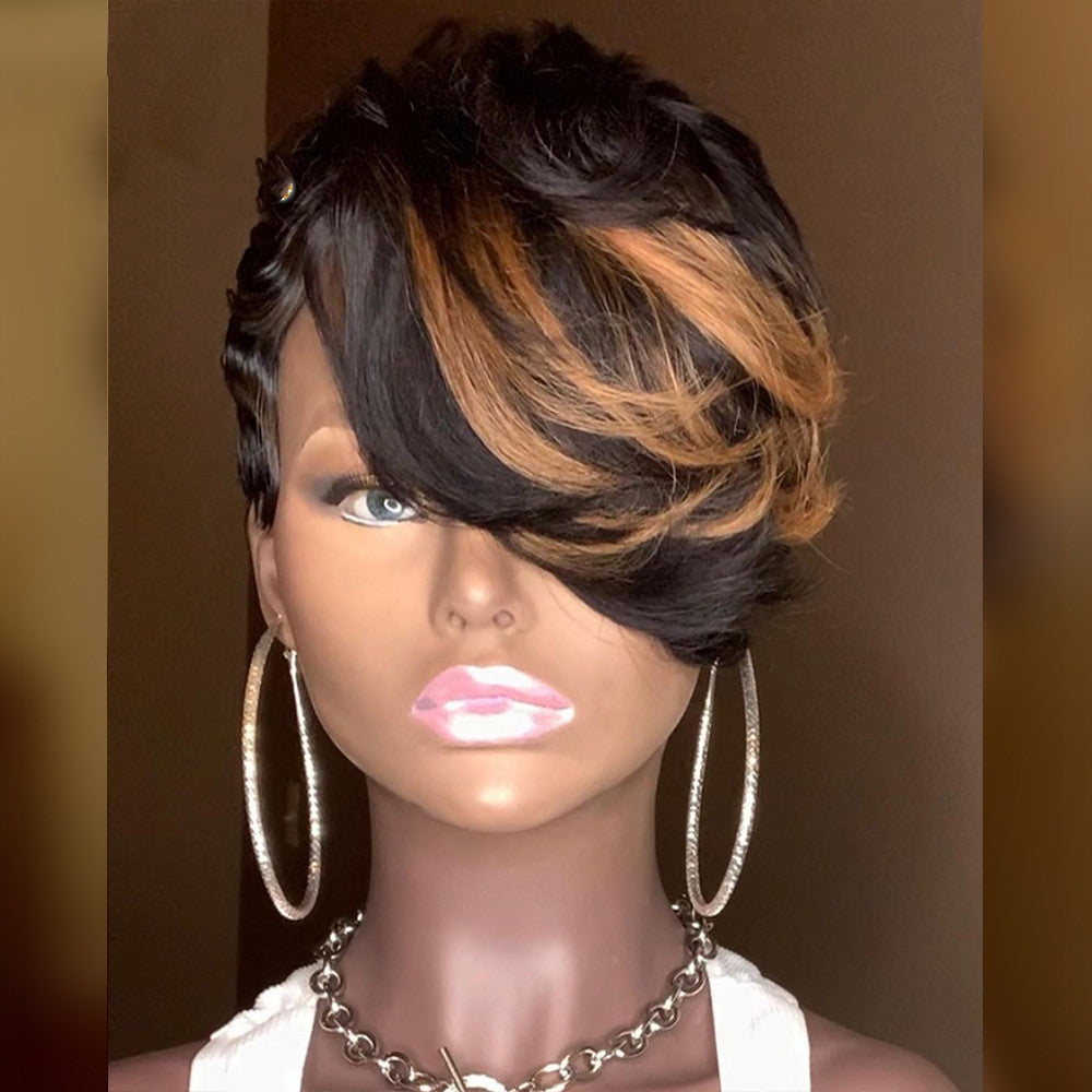 Wigs European And American Wigs, Ladies Small Curly Hair, Gradient Wigs, Chemical Fiber Headgear by Ricaloux