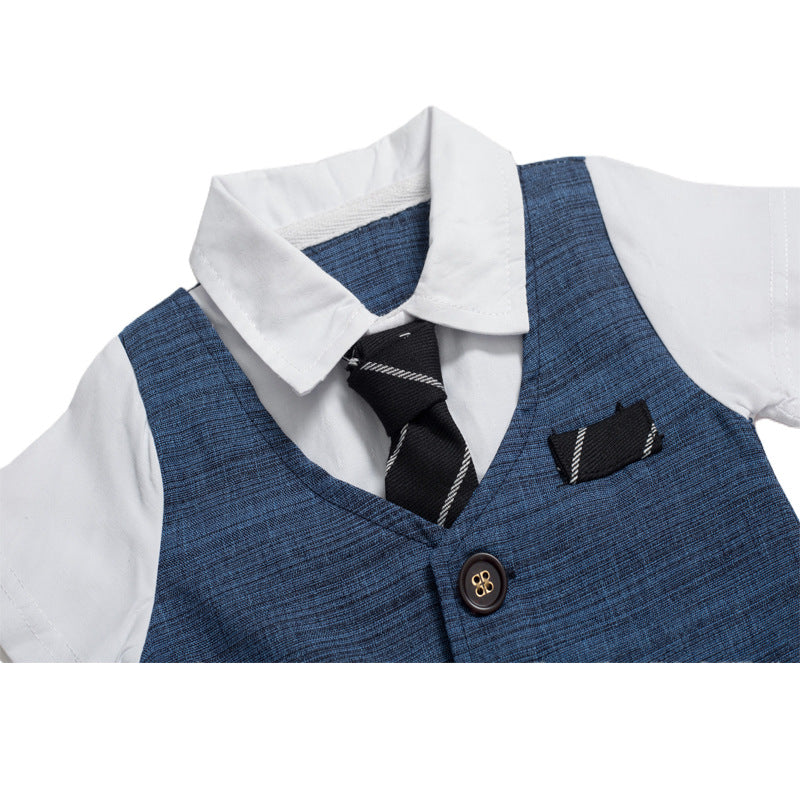 Summer New Baby Boy Jumpsuit Boys Gentleman Baby Children's Clothing by Ricaloux