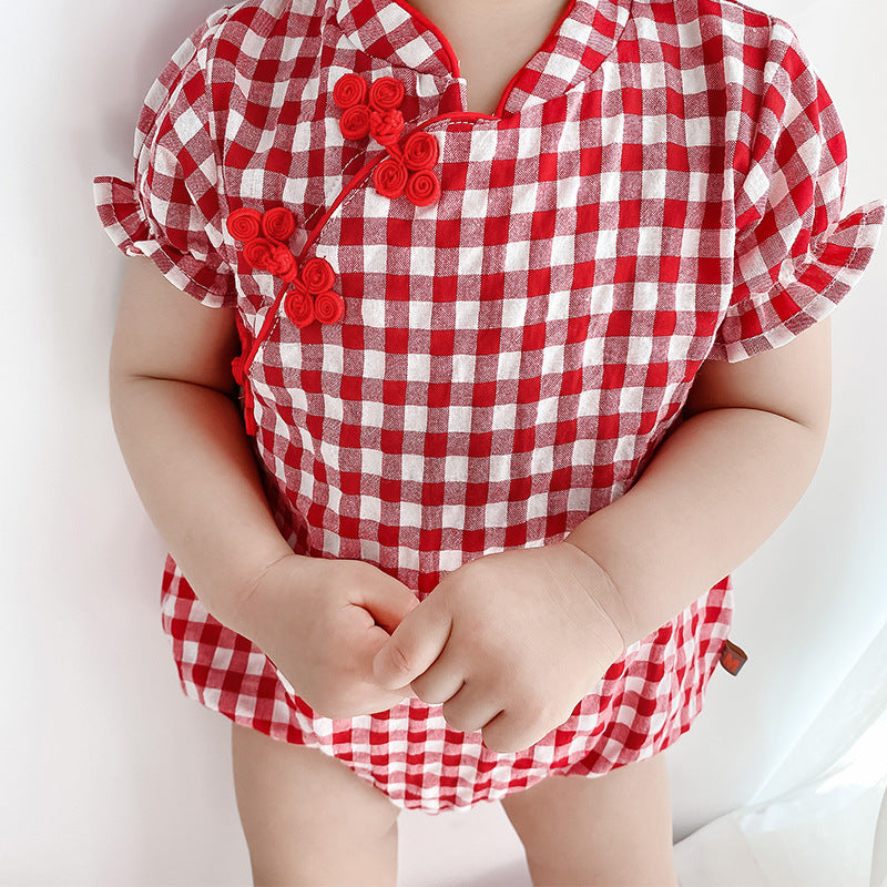 Baby Jumpsuit, Cheongsam, Ancient Costume, Chinese Clothing, National Version, Climbing Bag, Fart Clothing Set, Children's Clothing by Ricaloux