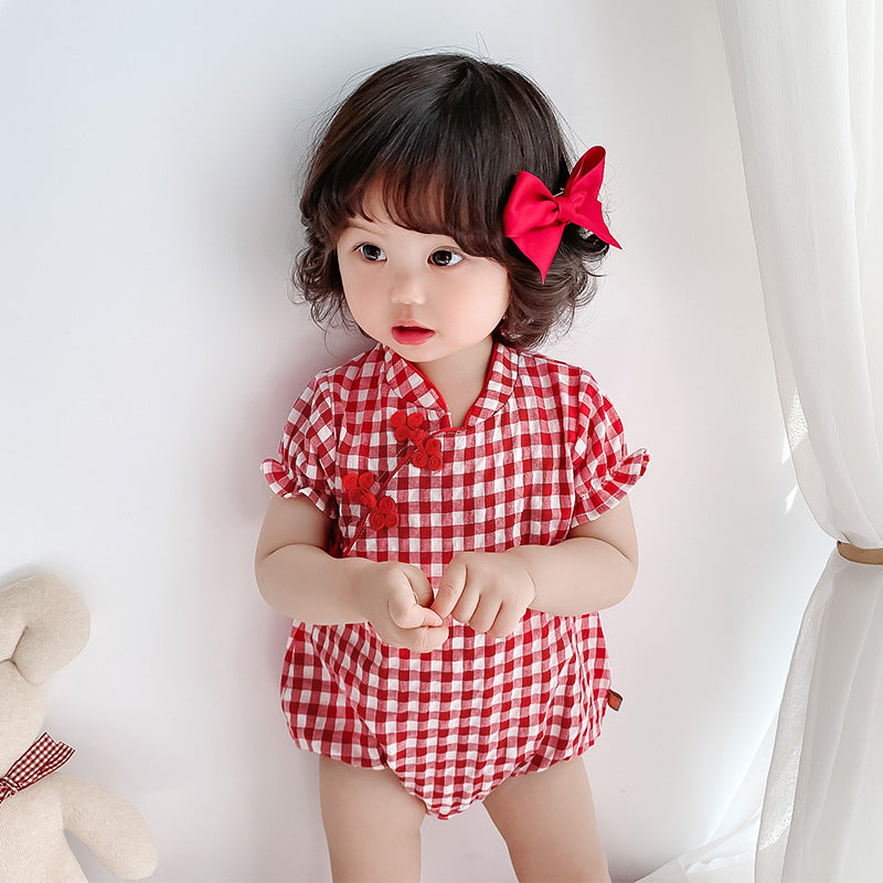 Baby Jumpsuit, Cheongsam, Ancient Costume, Chinese Clothing, National Version, Climbing Bag, Fart Clothing Set, Children's Clothing by Ricaloux