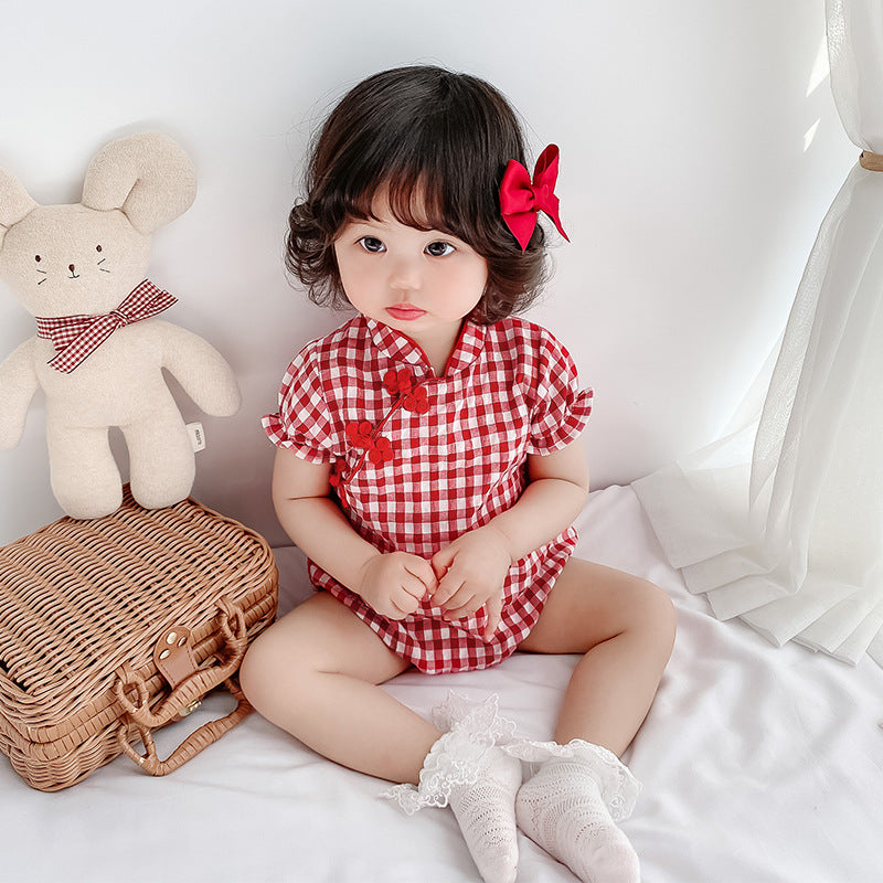 Baby Jumpsuit, Cheongsam, Ancient Costume, Chinese Clothing, National Version, Climbing Bag, Fart Clothing Set, Children's Clothing by Ricaloux