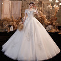 Wedding Dress Trailing Heavy Industry One-shoulder Bridal Temperament Female Forest Super Fairy Dream Starry Sky Skirt - RICALOUX