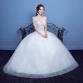 Red Double Shoulder Diamond Lace Wedding Dress - RICALOUX