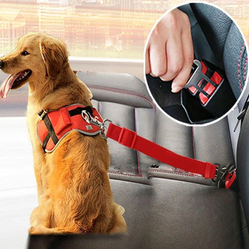 Adjustable Pet Cat Dog Car Seat Belt Pet Seat Vehicle Dog Harness Lead Clip Safety Lever Traction Dog Collars Dogs Accessoires Pets Products - RICALOUX
