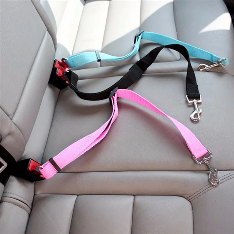 Adjustable Pet Cat Dog Car Seat Belt Pet Seat Vehicle Dog Harness Lead Clip Safety Lever Traction Dog Collars Dogs Accessoires Pets Products - RICALOUX