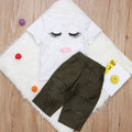 Pudcoco Girl Set 6M-4Y Kid Baby Girls Eyelash Tops T-shirt Pants Leggings Outfits Set Clothes - RICALOUX