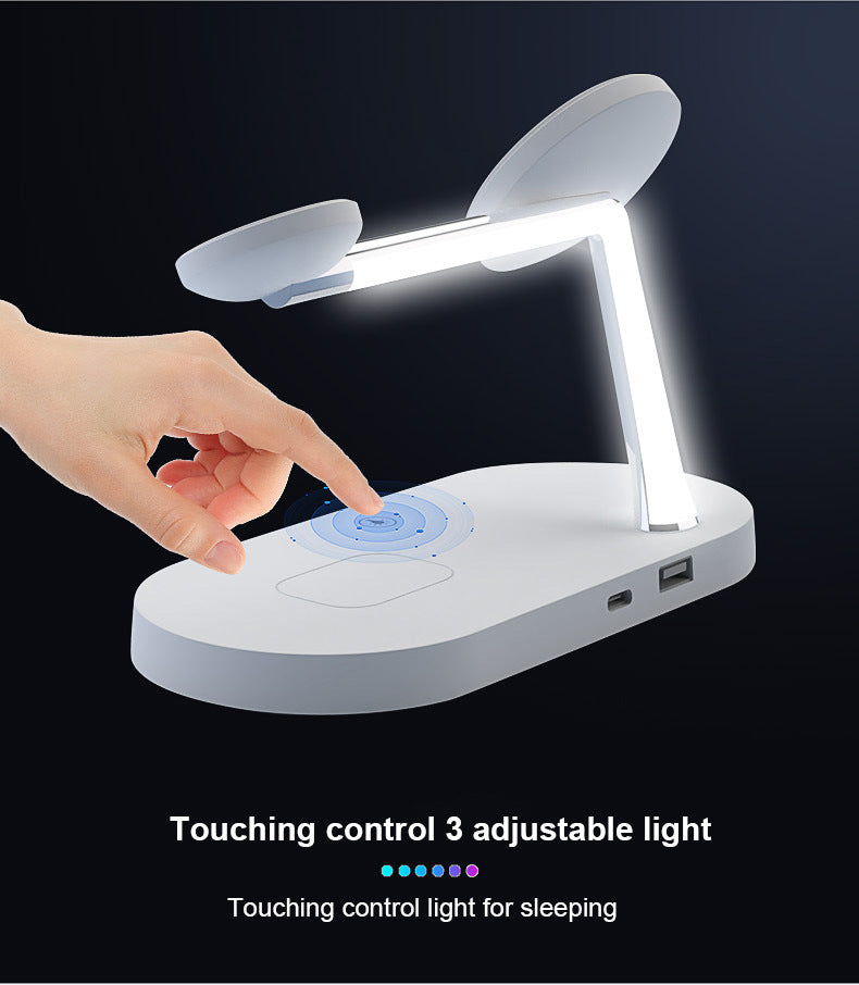 Multifunctional Five-In-One Magnetic Wireless Charging Watch Headset Desktop Mobile Phone Holder Charger 15W Fast Charge by Ricaloux