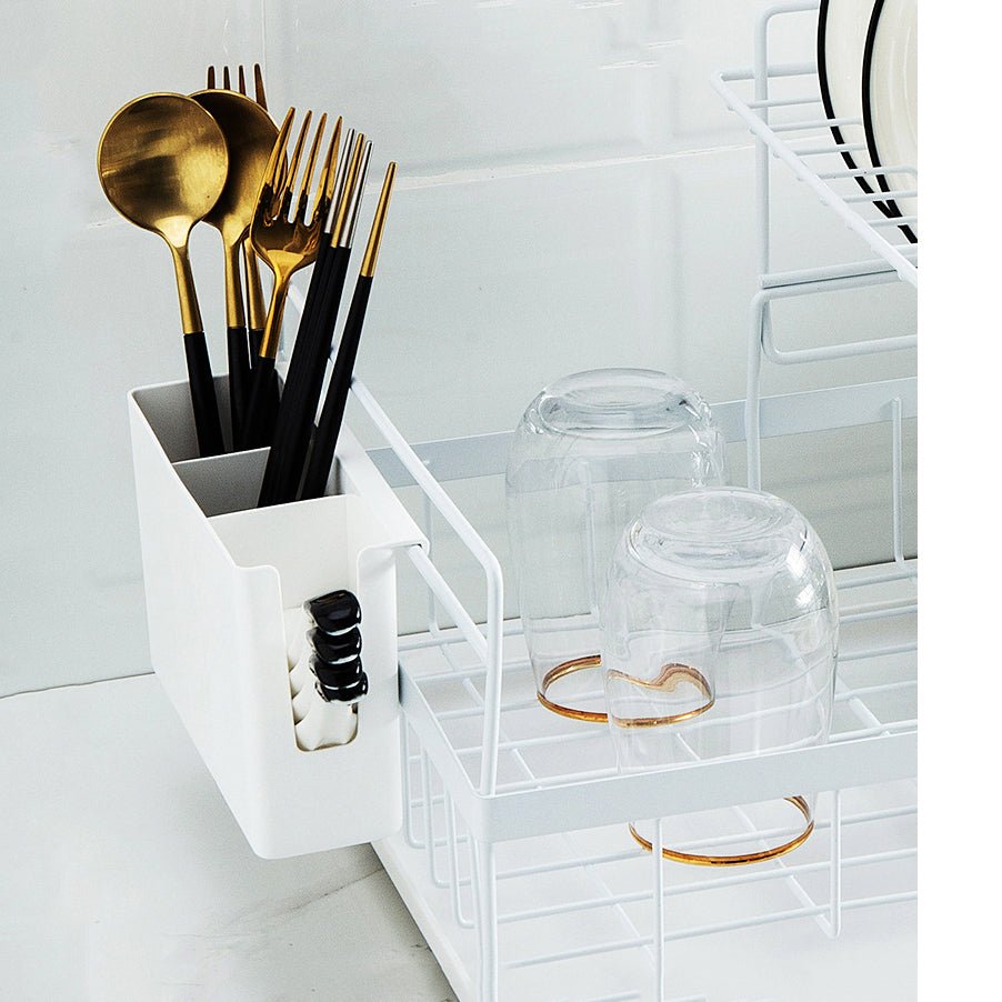 wholesale sink draining double tier metal wire kitchen dish storage rack for kitchen - RICALOUX