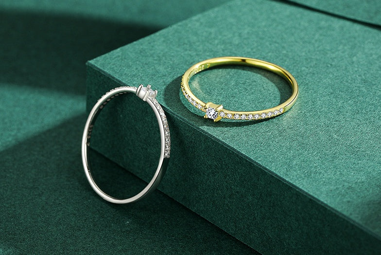 S925 Sterling Silver All-Match Simple Korean Trendy Micro-Inlaid Index Finger Ring Fashion Jewelry by Ricaloux