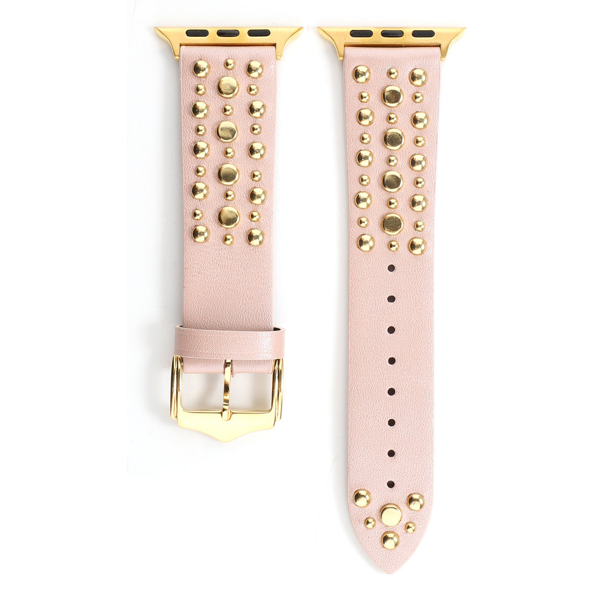 Compatible with Apple, Strap Silver Nails, Gold Nails, Rose Gold Nails Iwatch54321 Rivet Leather Strap – Premium 0 | RICALOUX