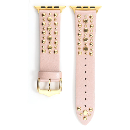 Compatible with Apple, Strap Silver Nails, Gold Nails, Rose Gold Nails Iwatch54321 Rivet Leather Strap – Premium 0 | RICALOUX