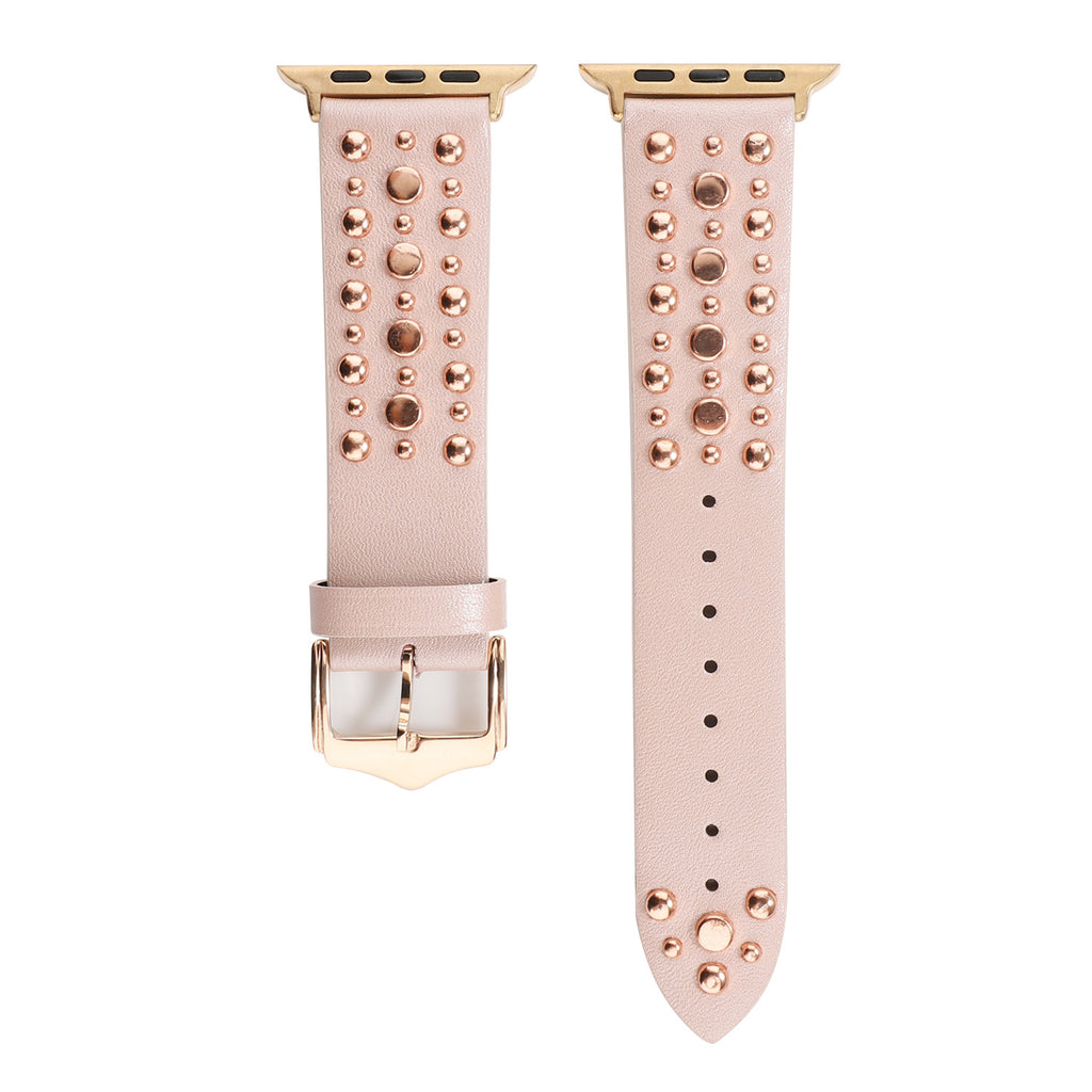 Compatible with Apple, Strap Silver Nails, Gold Nails, Rose Gold Nails Iwatch54321 Rivet Leather Strap – Premium 0 | RICALOUX