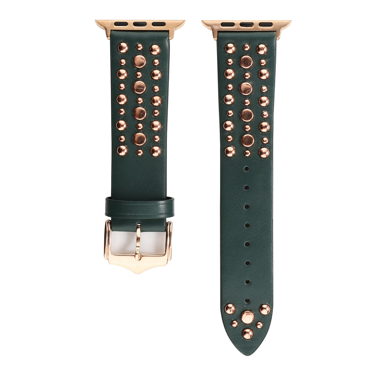 Compatible with Apple, Strap Silver Nails, Gold Nails, Rose Gold Nails Iwatch54321 Rivet Leather Strap – Premium 0 | RICALOUX