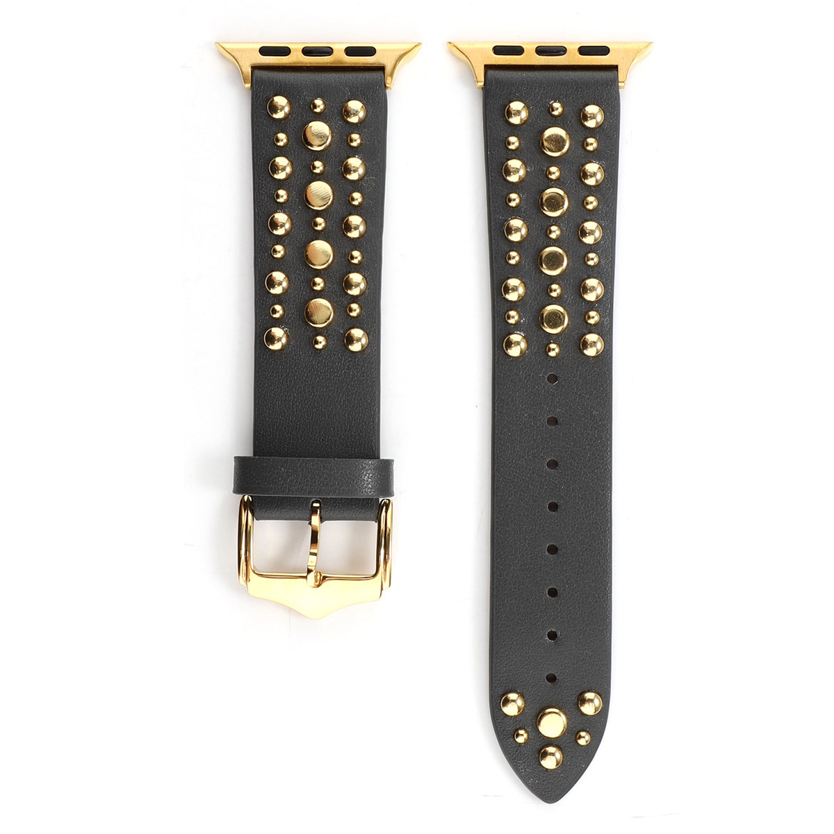 Compatible with Apple, Strap Silver Nails, Gold Nails, Rose Gold Nails Iwatch54321 Rivet Leather Strap by Ricaloux