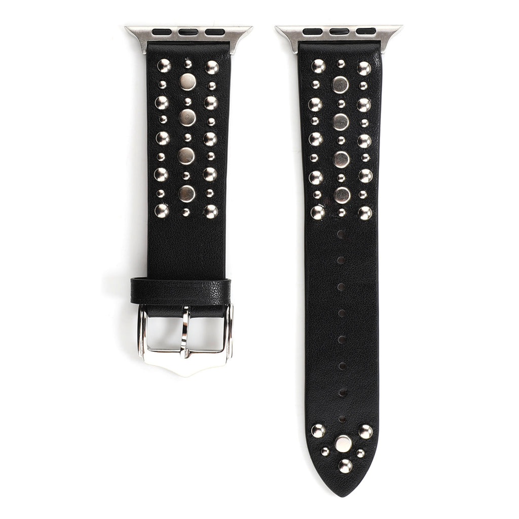 Compatible with Apple, Strap Silver Nails, Gold Nails, Rose Gold Nails Iwatch54321 Rivet Leather Strap by Ricaloux