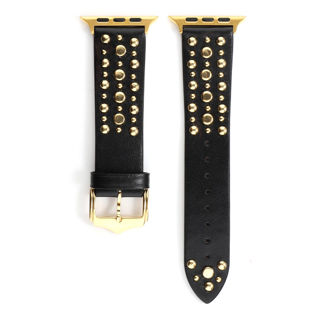 Compatible with Apple, Strap Silver Nails, Gold Nails, Rose Gold Nails Iwatch54321 Rivet Leather Strap by Ricaloux
