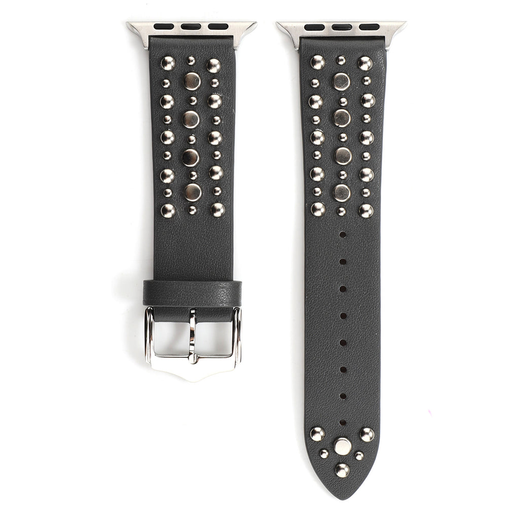 Compatible with Apple, Strap Silver Nails, Gold Nails, Rose Gold Nails Iwatch54321 Rivet Leather Strap by Ricaloux