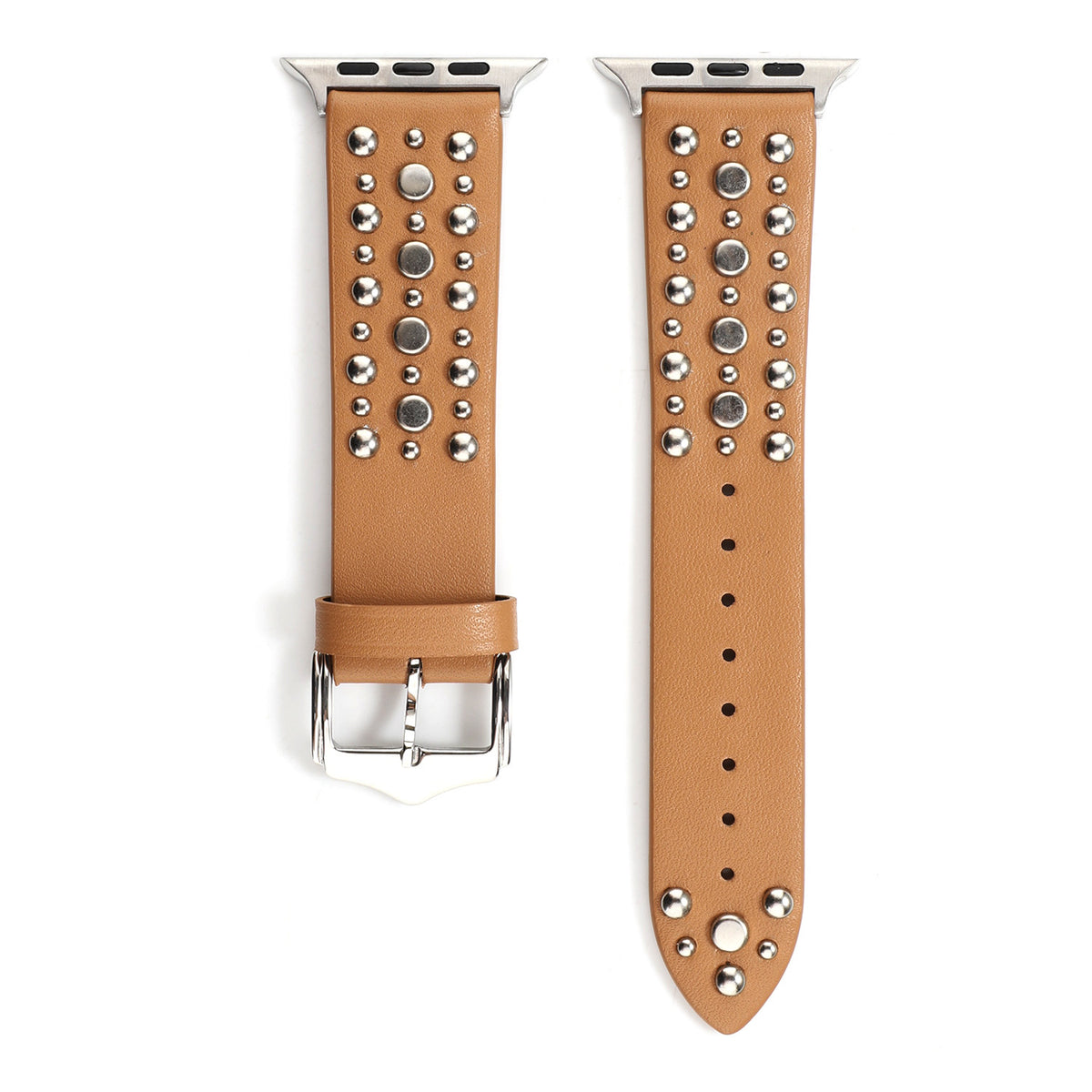 Compatible with Apple, Strap Silver Nails, Gold Nails, Rose Gold Nails Iwatch54321 Rivet Leather Strap by Ricaloux
