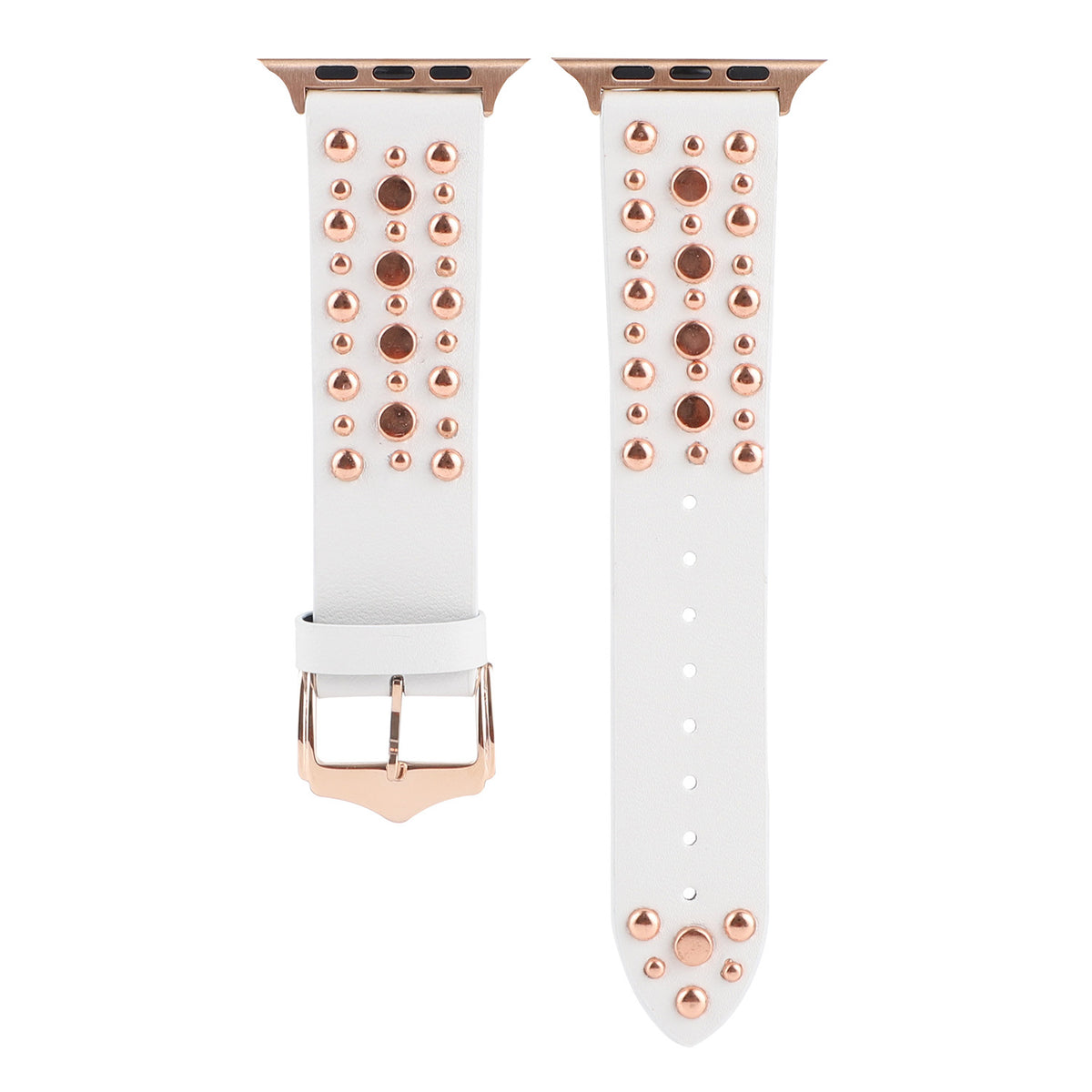 Compatible with Apple, Strap Silver Nails, Gold Nails, Rose Gold Nails Iwatch54321 Rivet Leather Strap by Ricaloux