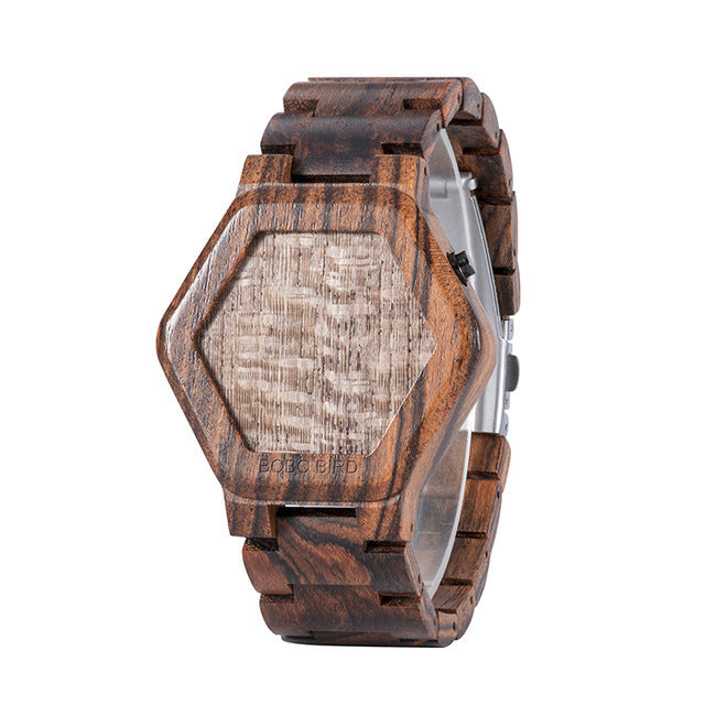 LED Display Wooden Watch Men Wristwatches Wood Night Vision – Premium 0 | RICALOUX