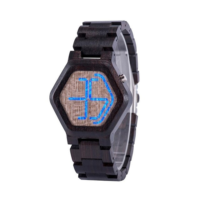 LED Display Wooden Watch Men Wristwatches Wood Night Vision – Premium 0 | RICALOUX