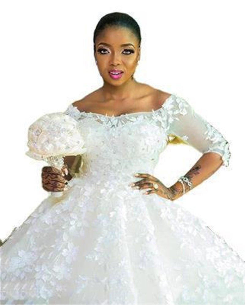 Pregnant Women Princess Wedding Dress Wedding Plus Size Tail Wedding Dress - RICALOUX