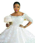 Pregnant Women Princess Wedding Dress Wedding Plus Size Tail Wedding Dress - RICALOUX