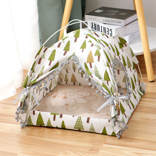 Cat Tent Cat Cat House Enclosed Pet Bed by Ricaloux