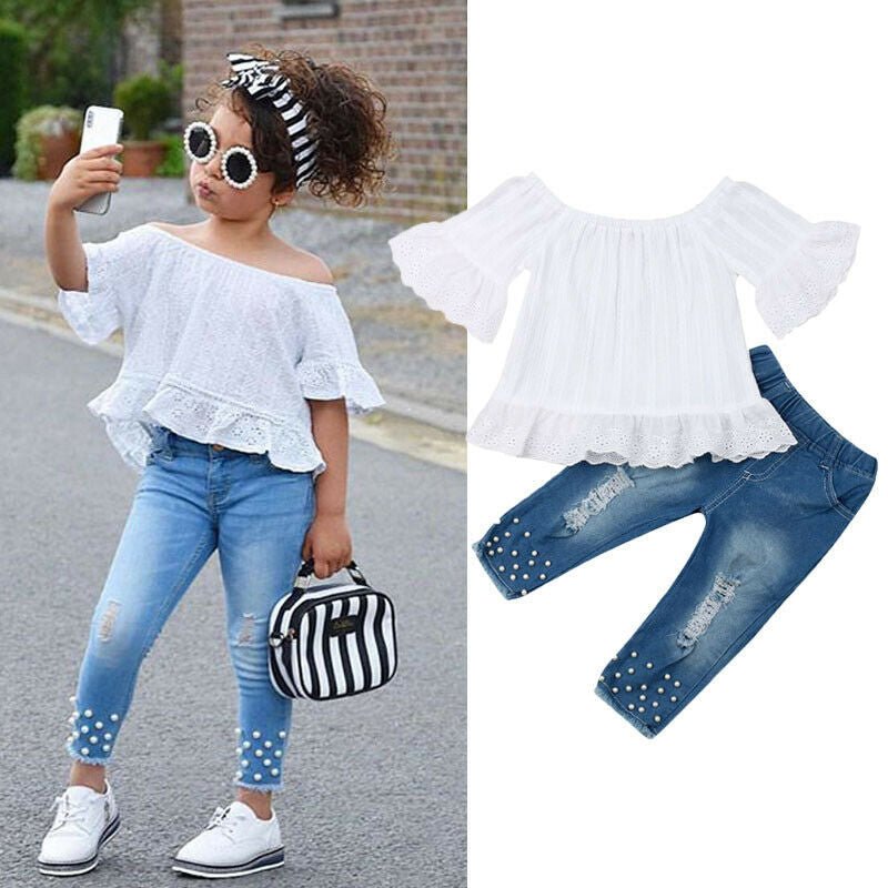 Shirt Shorts Girls Girl Kids Clothes For Baby Set Children - RICALOUX