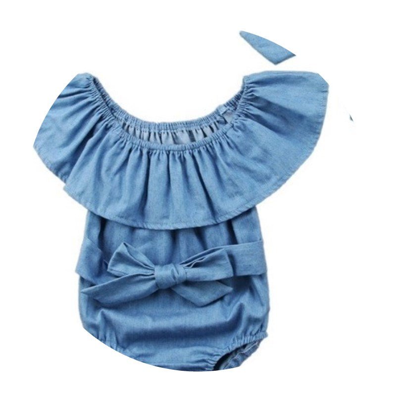 Summer Baby Girl Romper Denim Jumpsuit Children Kid Clothes - RICALOUX