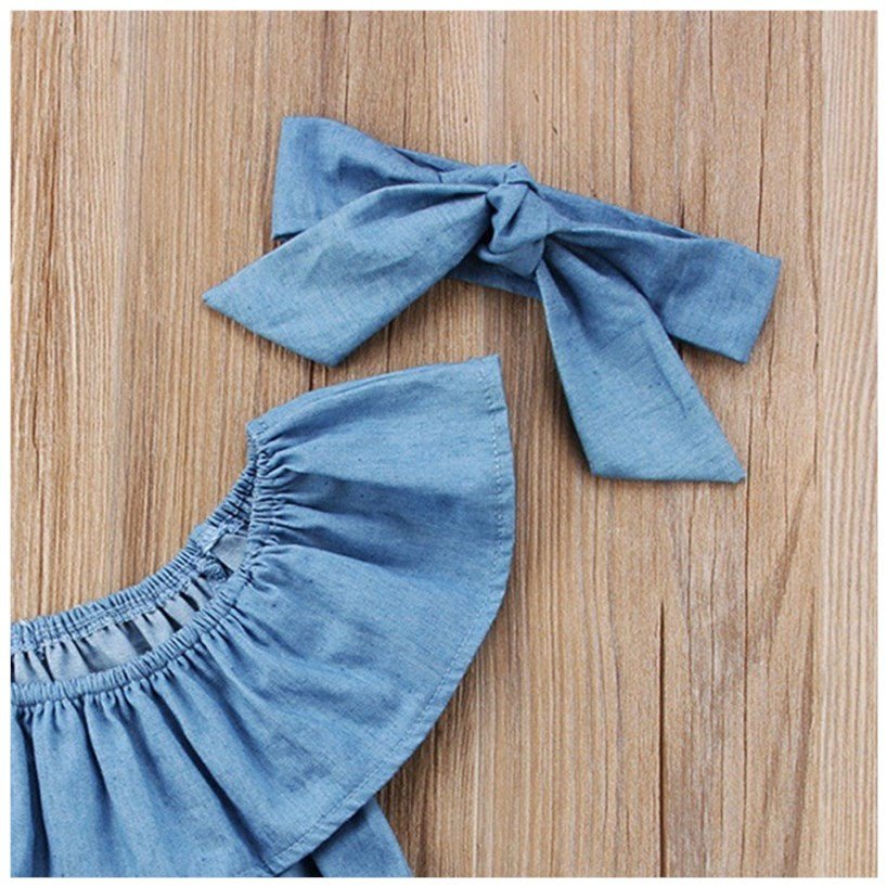Summer Baby Girl Romper Denim Jumpsuit Children Kid Clothes - RICALOUX