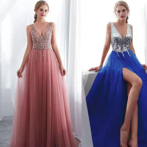 Deep V Club WeDDing DreSS Slim Women DreSSeS Office Printing - RICALOUX